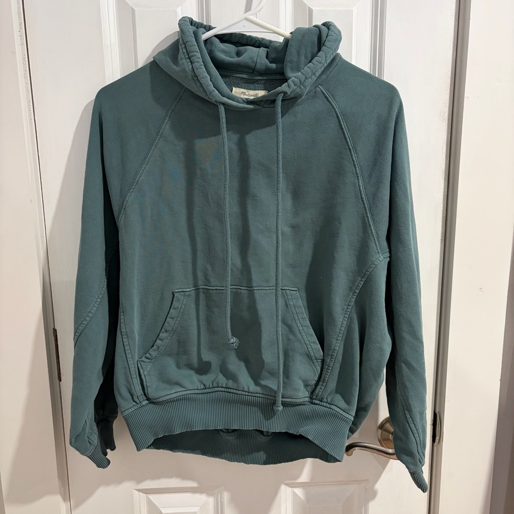 Madewell Blue/Green Hooded Sweatshirt